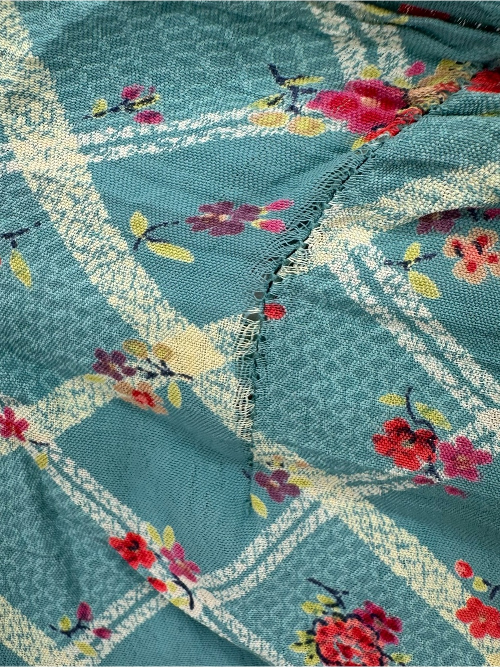 Teal Cottagecore Y2K Free People Floral Midi Skirt - Picture 7 of 8